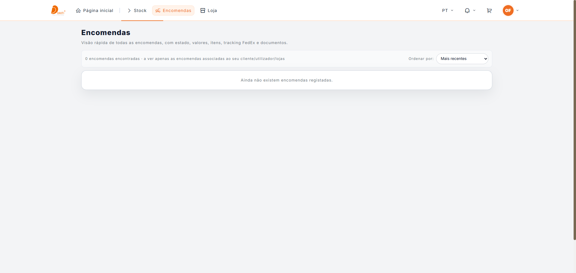 Gestão de encomendas por colaborador com aprovações